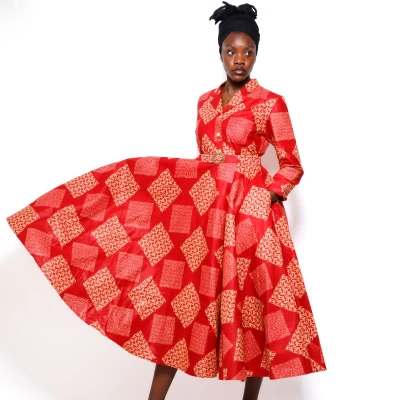 Robe volante imprimée Wax